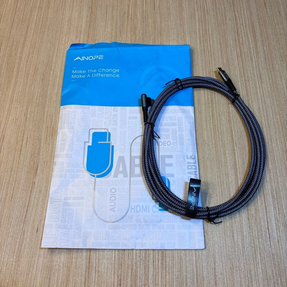 Ainope C to C Braided Elbow Cable